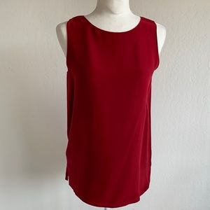Classiques Entier Red Sleeveless Silk Top - size 2
